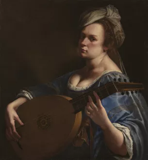autoportrait artiste joueuse luth