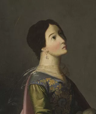 peinture portrait femme sainte