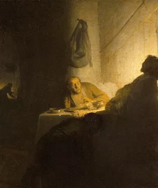 Les pèlerins d'Emmaüs Rembrandt