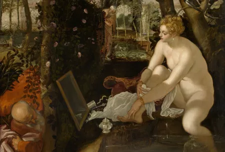 Tintoret huile sur toile Danaé