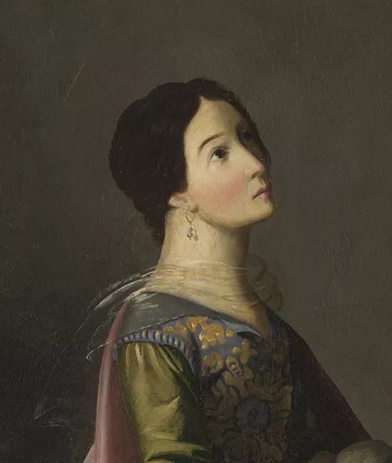 peinture portrait femme sainte