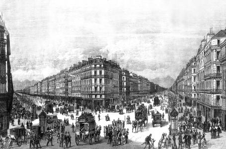 Vue du boulevard Haussmann à Paris